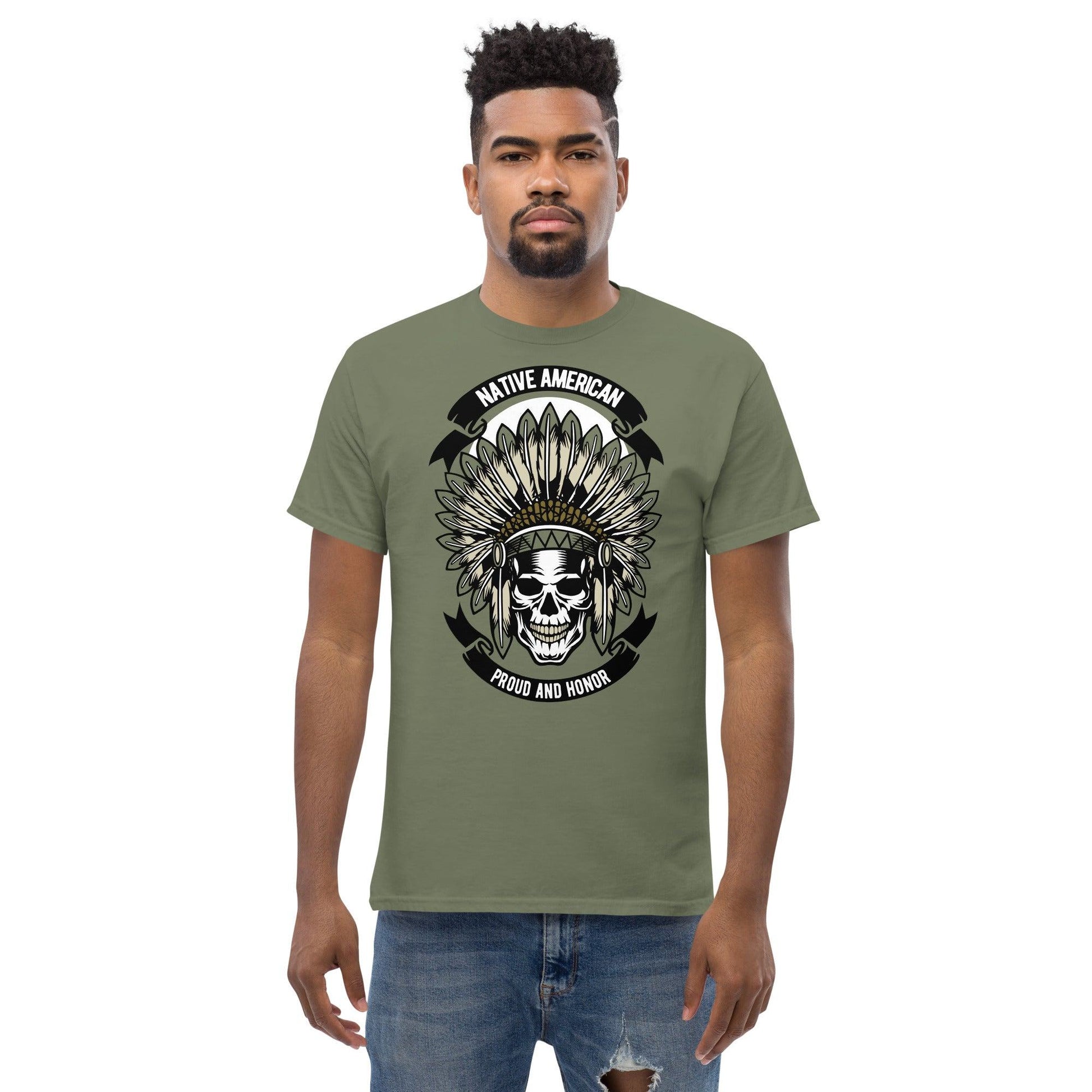 Native American Skull Herren-T-Shirt T-Shirt 29.99 American, Herren, Native, Skull, T-Shirt JLR Design