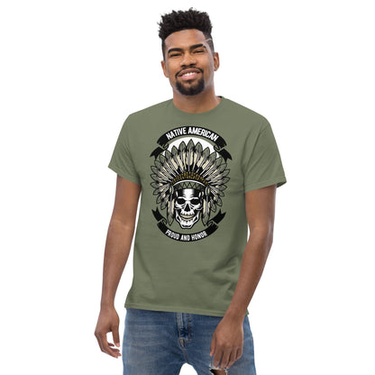 Native American Skull Herren-T-Shirt T-Shirt 29.99 American, Herren, Native, Skull, T-Shirt JLR Design