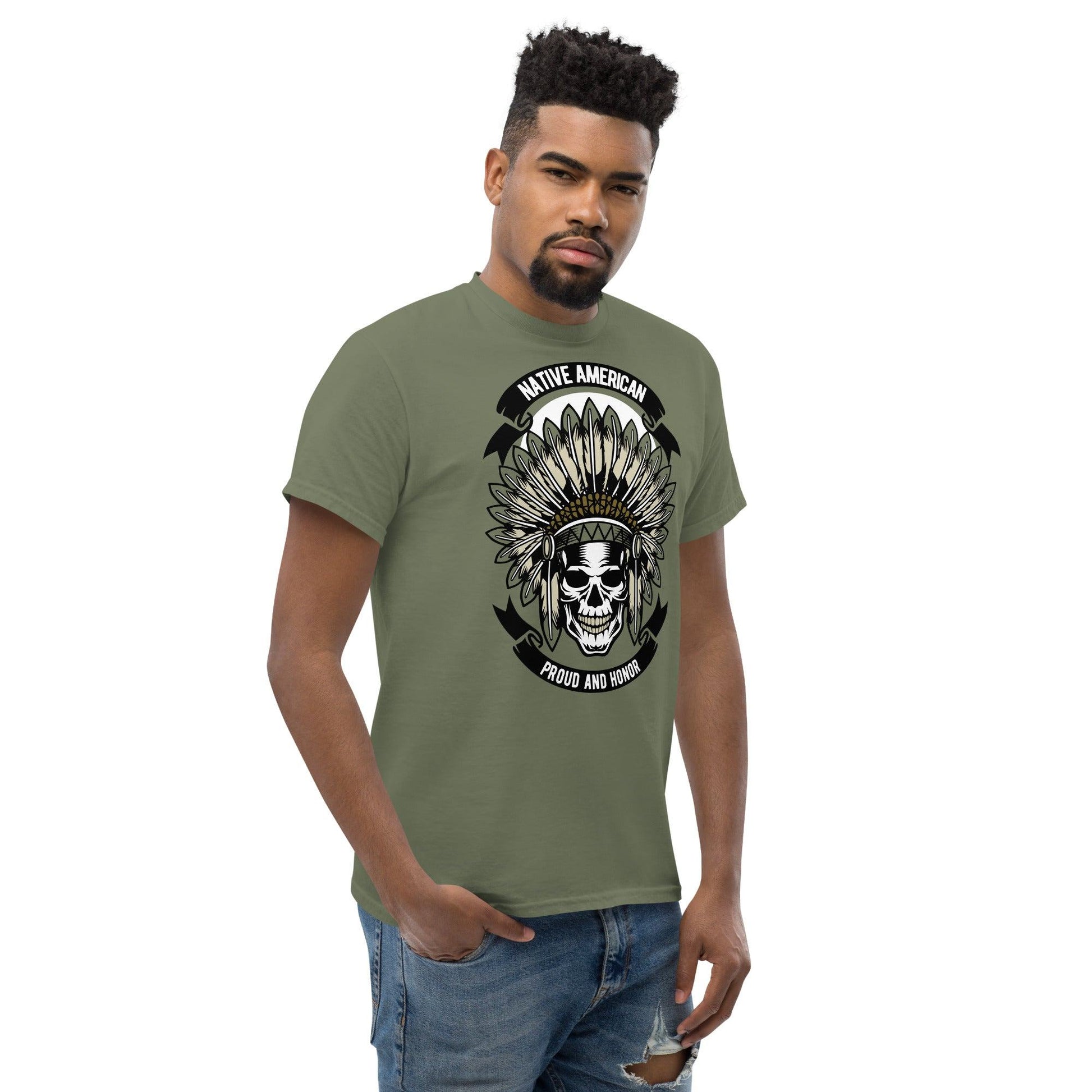 Native American Skull Herren-T-Shirt T-Shirt 29.99 American, Herren, Native, Skull, T-Shirt JLR Design