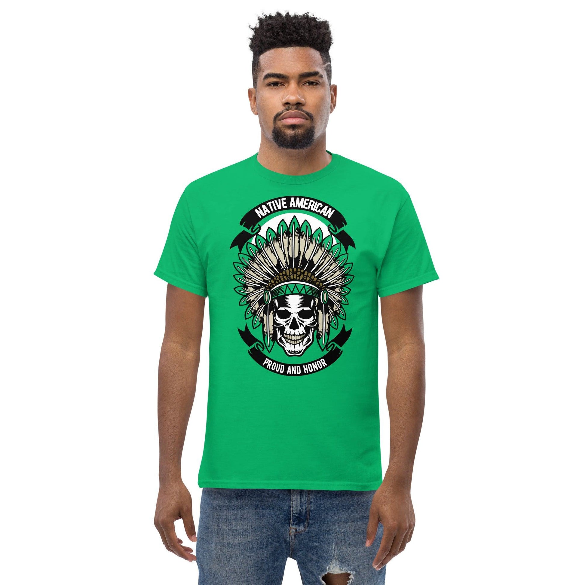 Native American Skull Herren-T-Shirt T-Shirt 29.99 American, Herren, Native, Skull, T-Shirt JLR Design