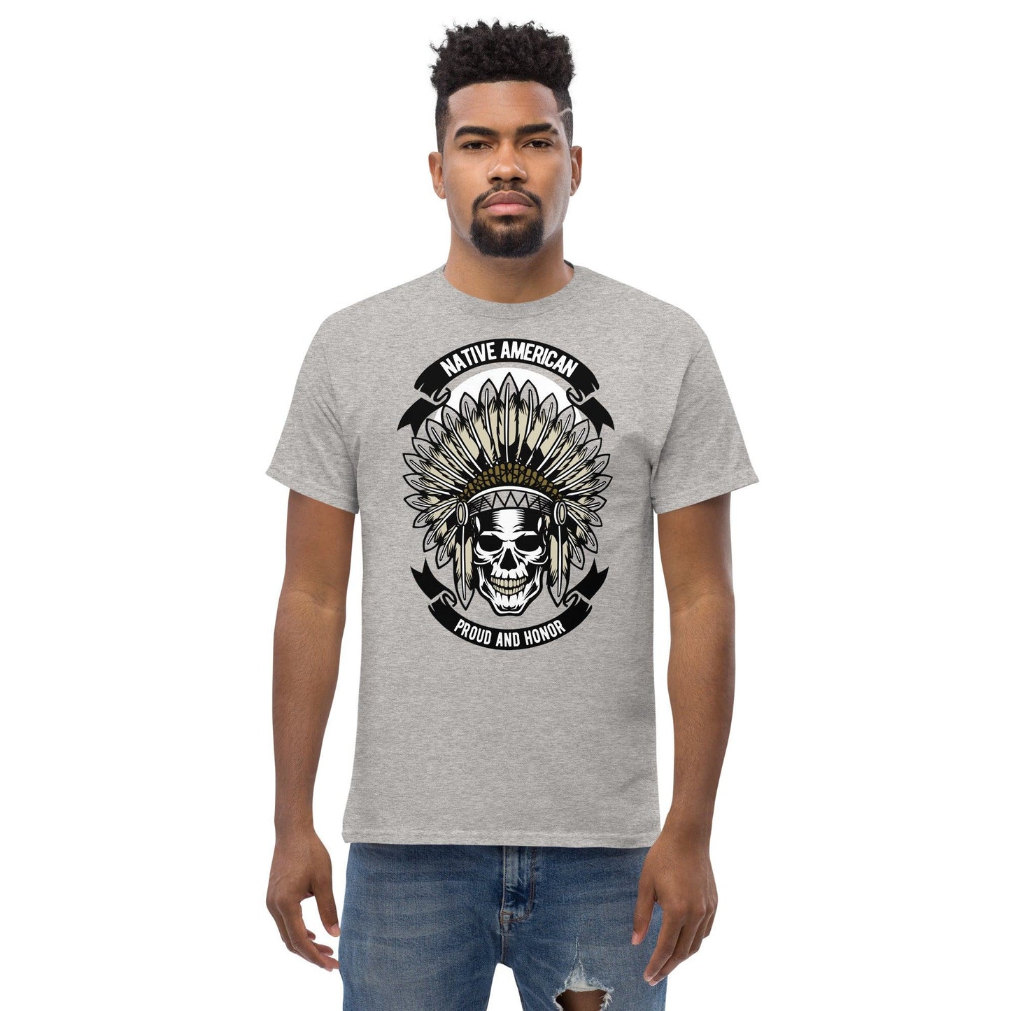 Native American Skull Herren-T-Shirt T-Shirt 29.99 American, Herren, Native, Skull, T-Shirt JLR Design