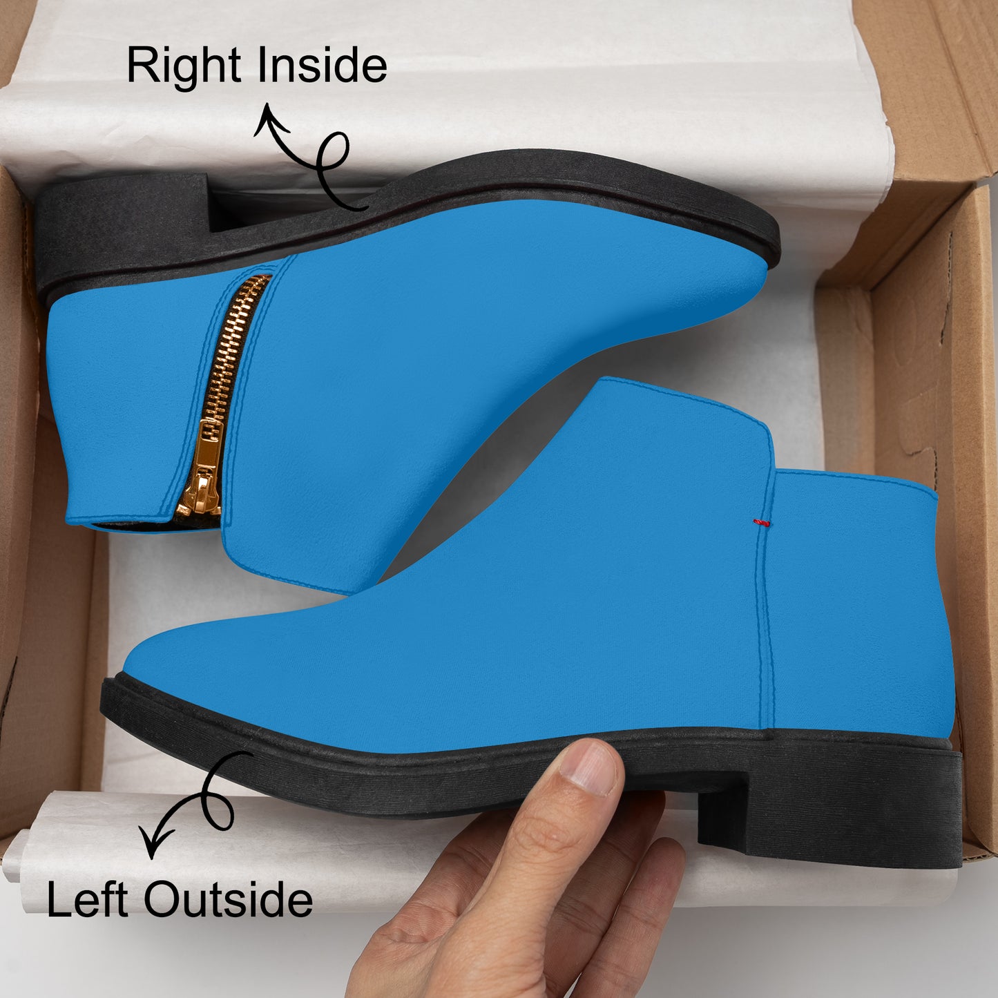 Navy Blue elegante Reißverschluss-Stiefeletten Stiefeletten JLR Design