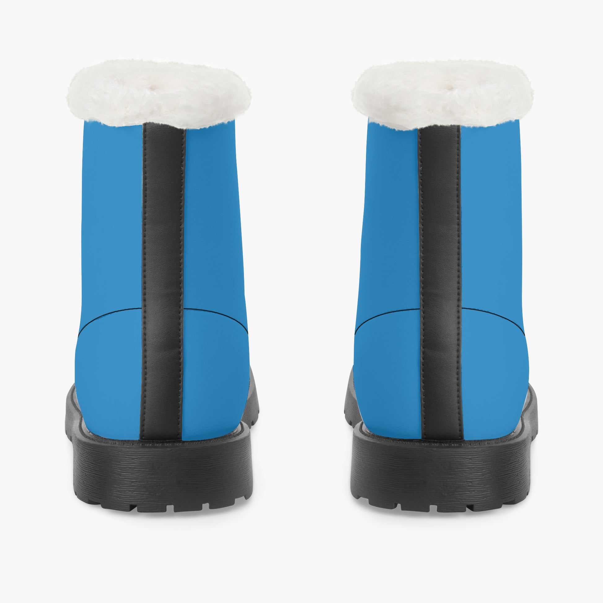 Navy Blue Faux Fur Leder Boots Boots JLR Design