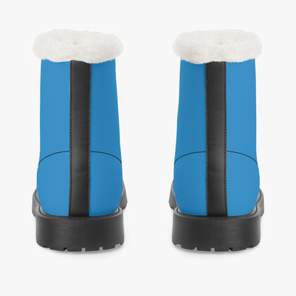 Navy Blue Faux Fur Leder Boots Boots JLR Design