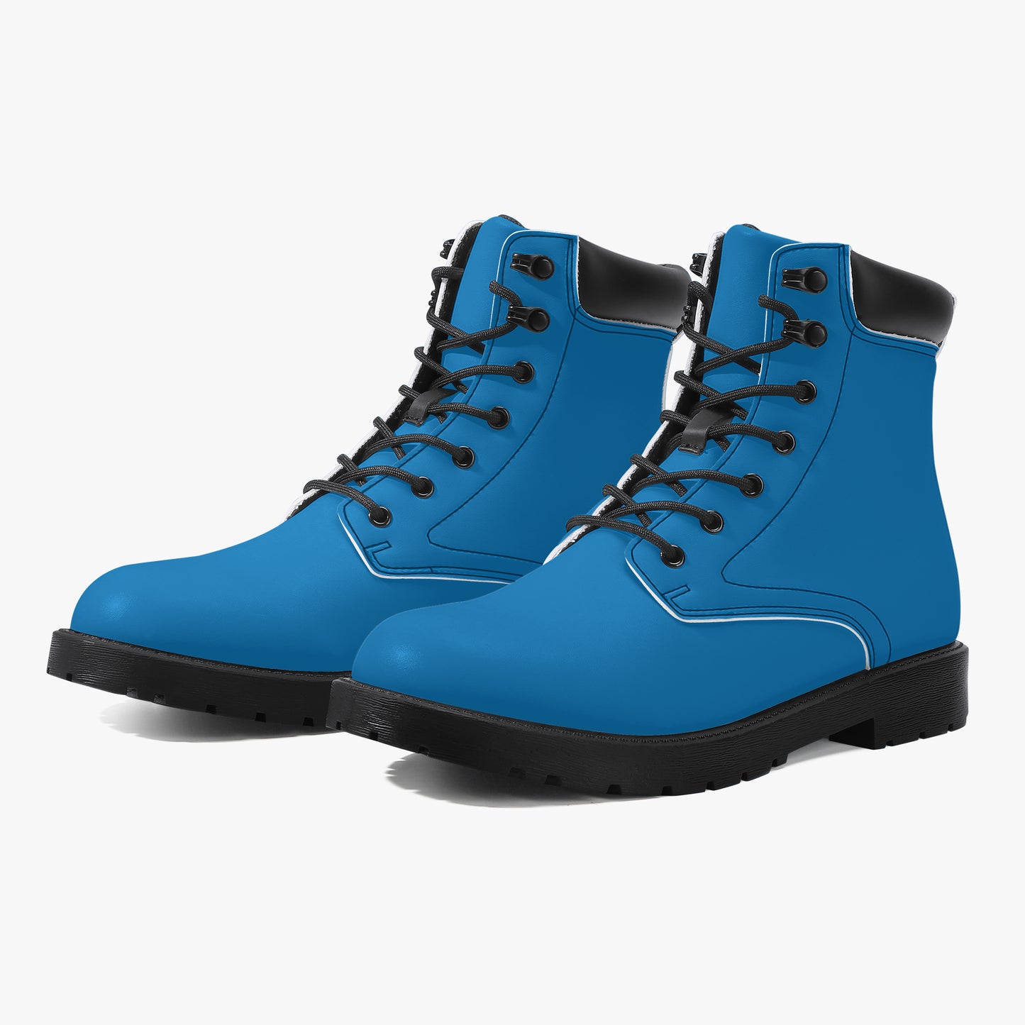 Navy Blue Leder Boots | Stylische und Warme Winterstiefel Boots JLR Design