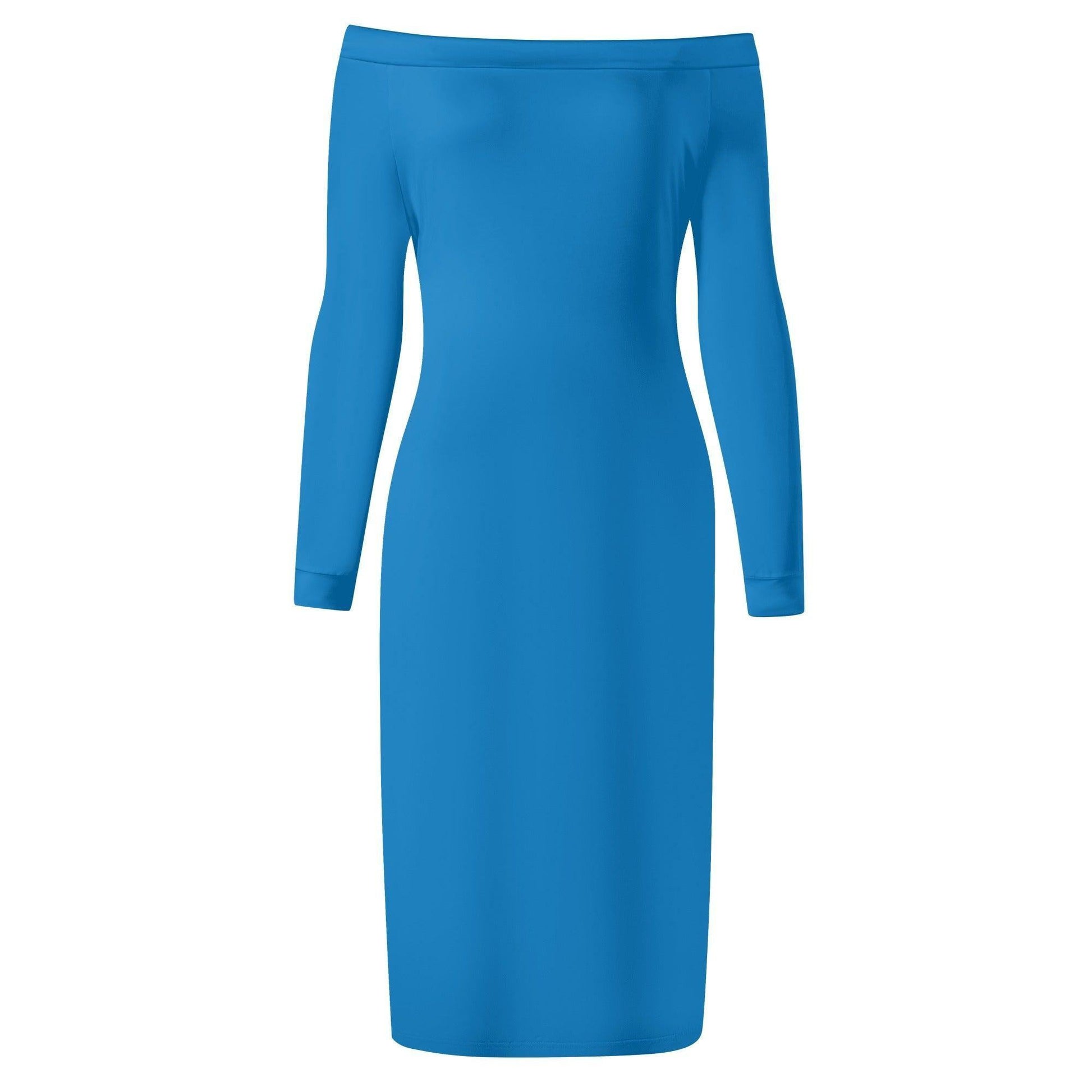 Navy Blue Long Sleeve Off-Shoulder-Kleid -- Navy Blue Long Sleeve Off-Shoulder-Kleid - undefined Off-Shoulder-Kleid | JLR Design