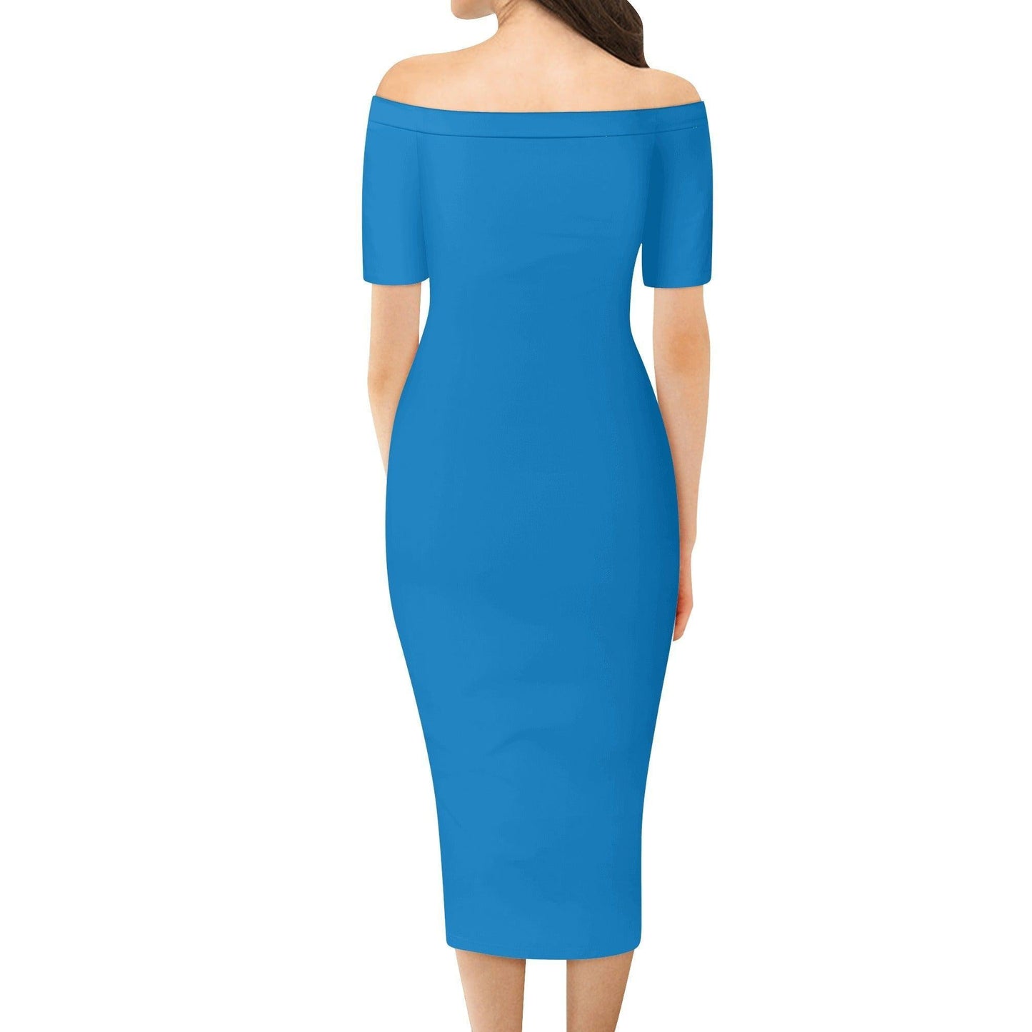 Navy Blue Off-Shoulder-Kleid -- Navy Blue Off-Shoulder-Kleid - undefined Off-Shoulder-Kleid | JLR Design