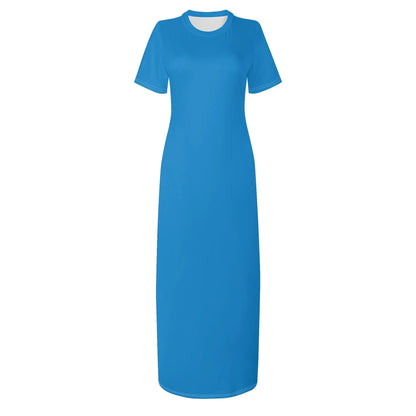 navy-blue-short-sleeve-long-dress-long-dress-jlr-design-26310 - JLR Design