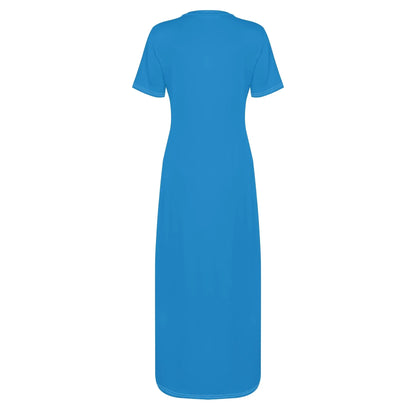 navy-blue-short-sleeve-long-dress-long-dress-jlr-design-73256 - JLR Design