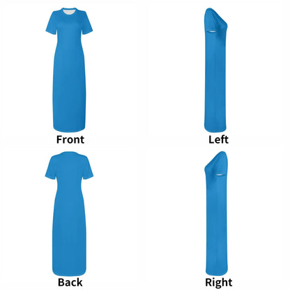 navy-blue-short-sleeve-long-dress-long-dress-jlr-design-36010 - JLR Design