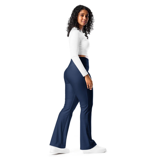 Navy High Waist Flare Leggings Flare Leggings JLR Design
