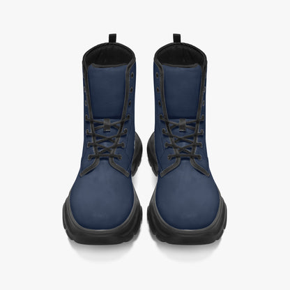 Navy Leather Chunky Boots Boots JLR Design