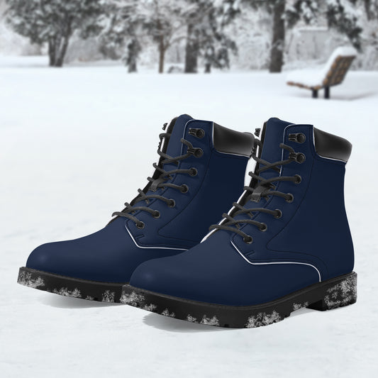 Navy Leder Boots | Stylische und Warme Winterstiefel Boots JLR Design