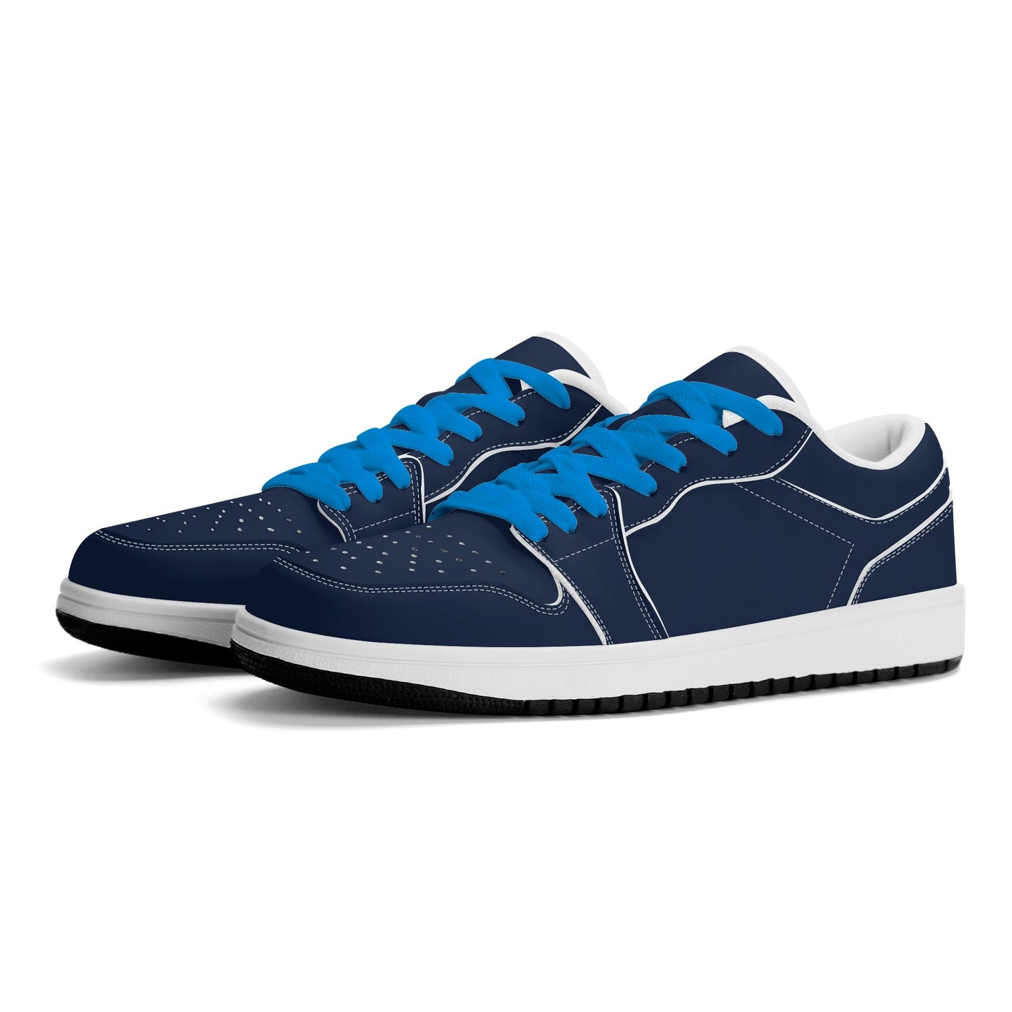 Navy Low Top Leder Sneaker für Damen Sneaker JLR Design