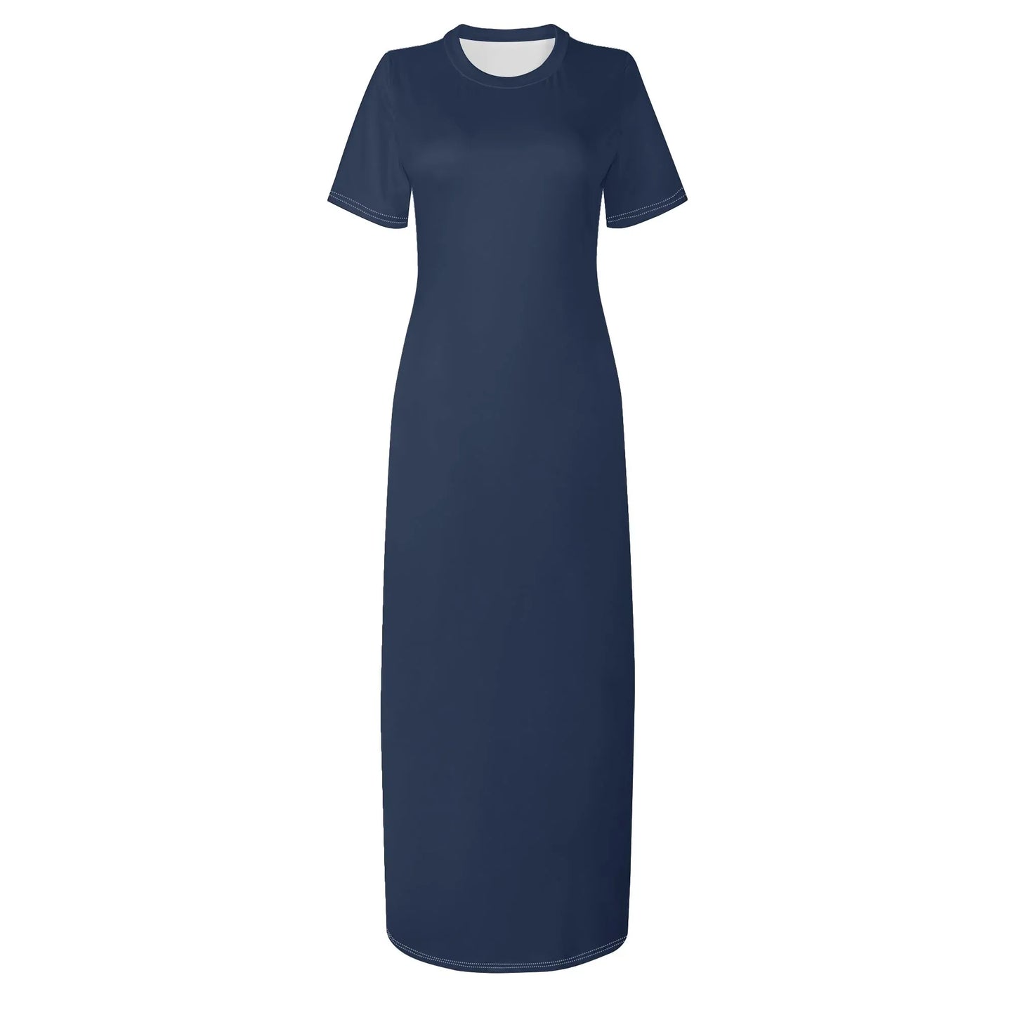 navy-short-sleeve-long-dress-long-dress-jlr-design-74787 - JLR Design