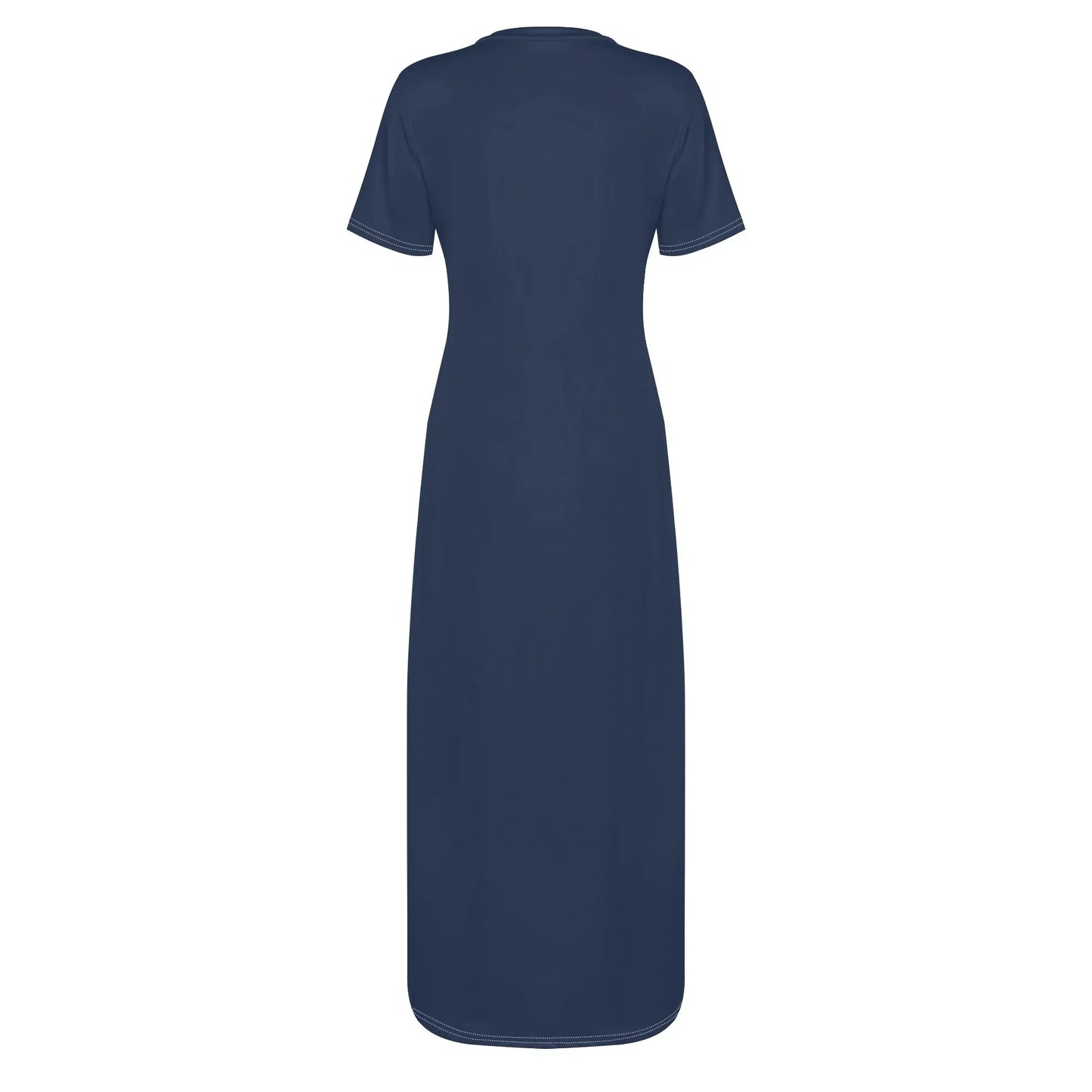 navy-short-sleeve-long-dress-long-dress-jlr-design-69086 - JLR Design