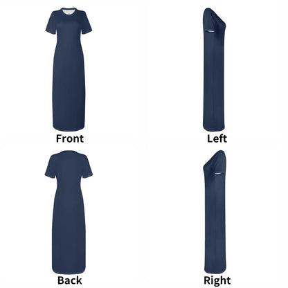 navy-short-sleeve-long-dress-long-dress-jlr-design-61951 - JLR Design