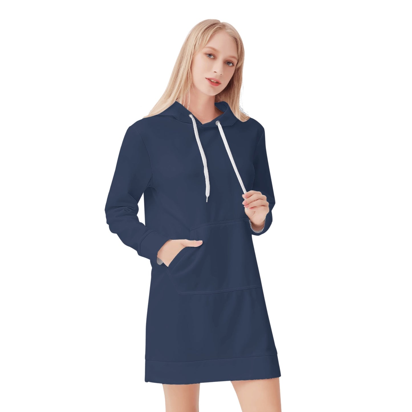 Navy Velvet Hoodie Dress Hoodiekleid JLR Design