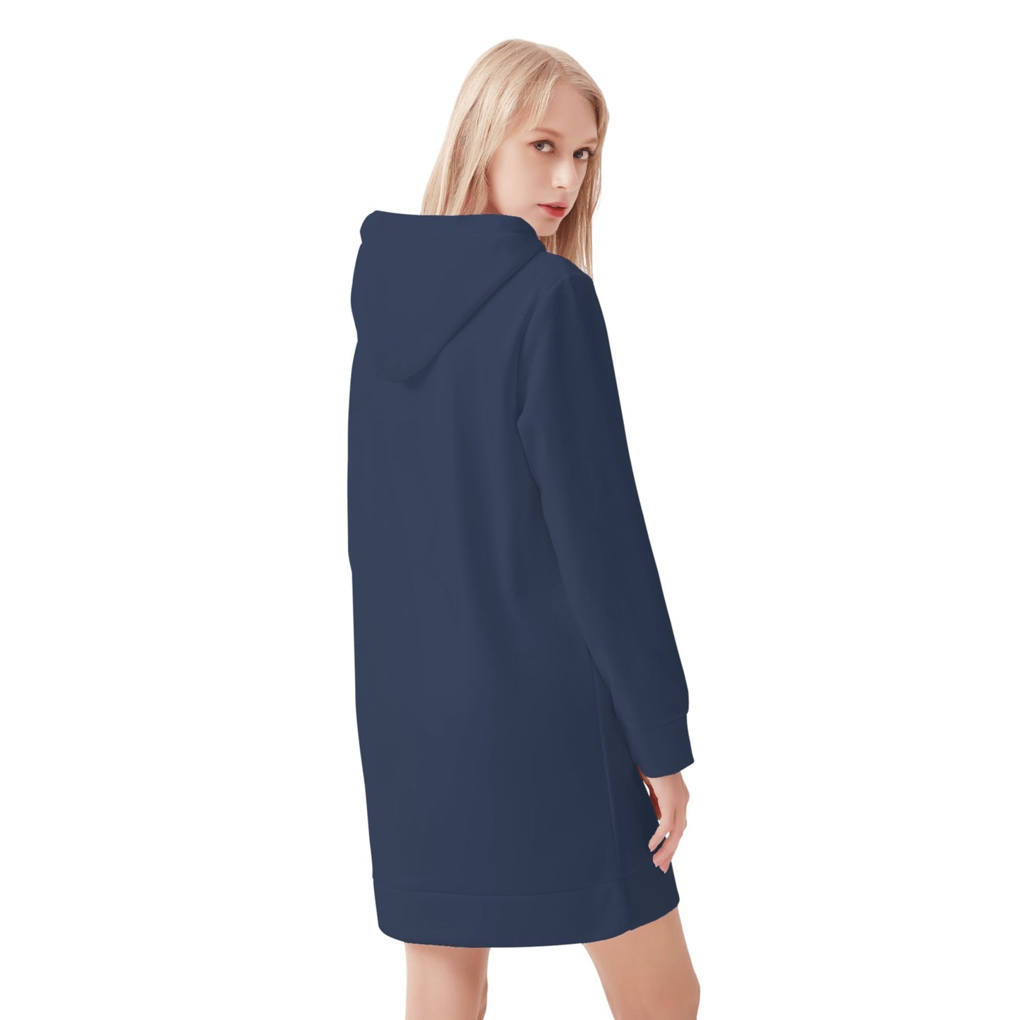 Navy Velvet Hoodie Dress Hoodiekleid JLR Design