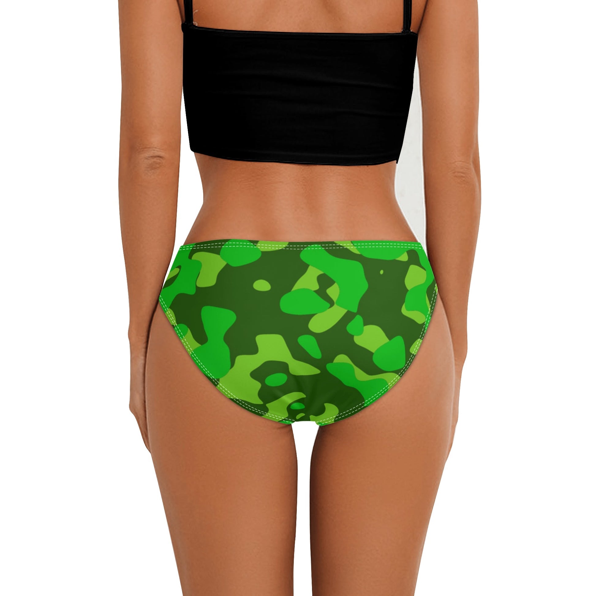 Neon Green Camouflage Damen Slip Damen Slip JLR Design