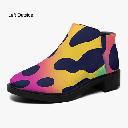 Neon Leopard elegante Reißverschluss-Stiefeletten Stiefeletten JLR Design