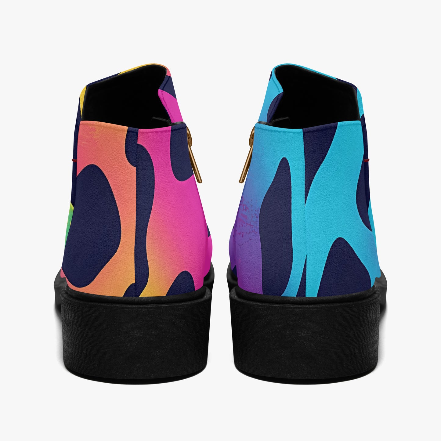 Neon Leopard elegante Reißverschluss-Stiefeletten Stiefeletten JLR Design