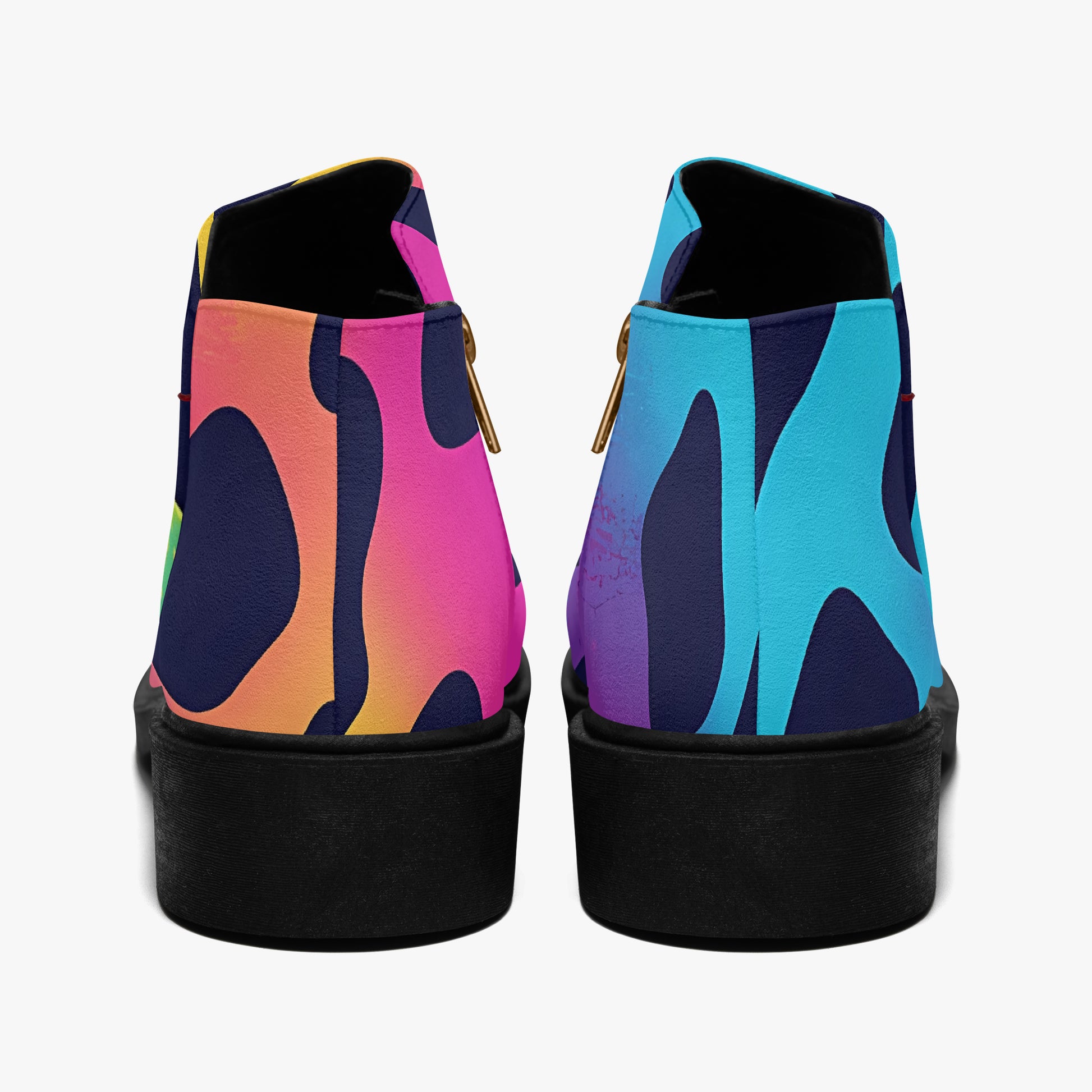 Neon Leopard elegante Reißverschluss-Stiefeletten Stiefeletten JLR Design