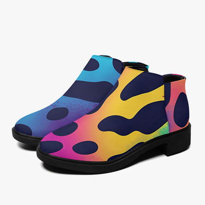 Neon Leopard elegante Reißverschluss-Stiefeletten Stiefeletten JLR Design