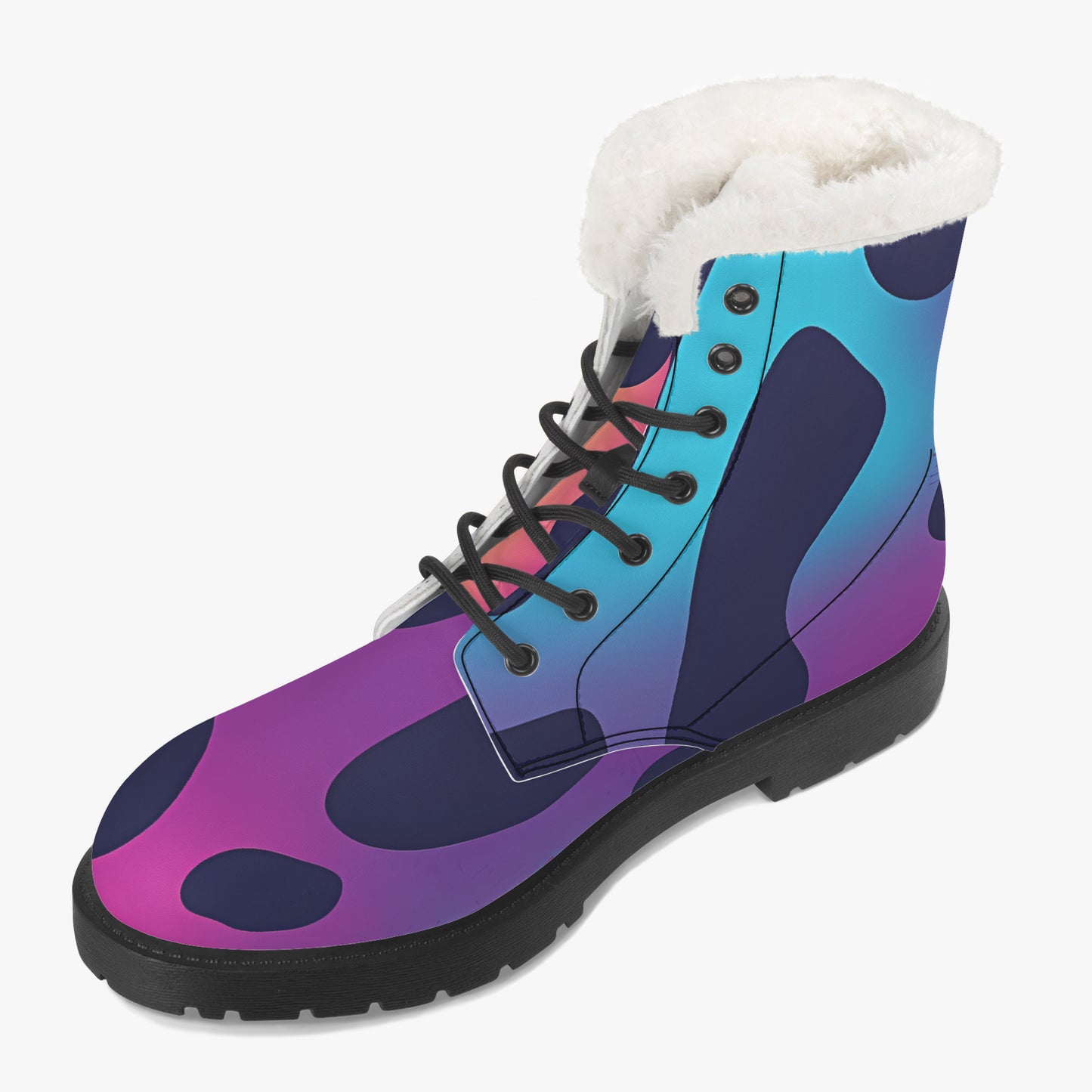 Neon Leopard Faux Fur Leder Boots Boots JLR Design