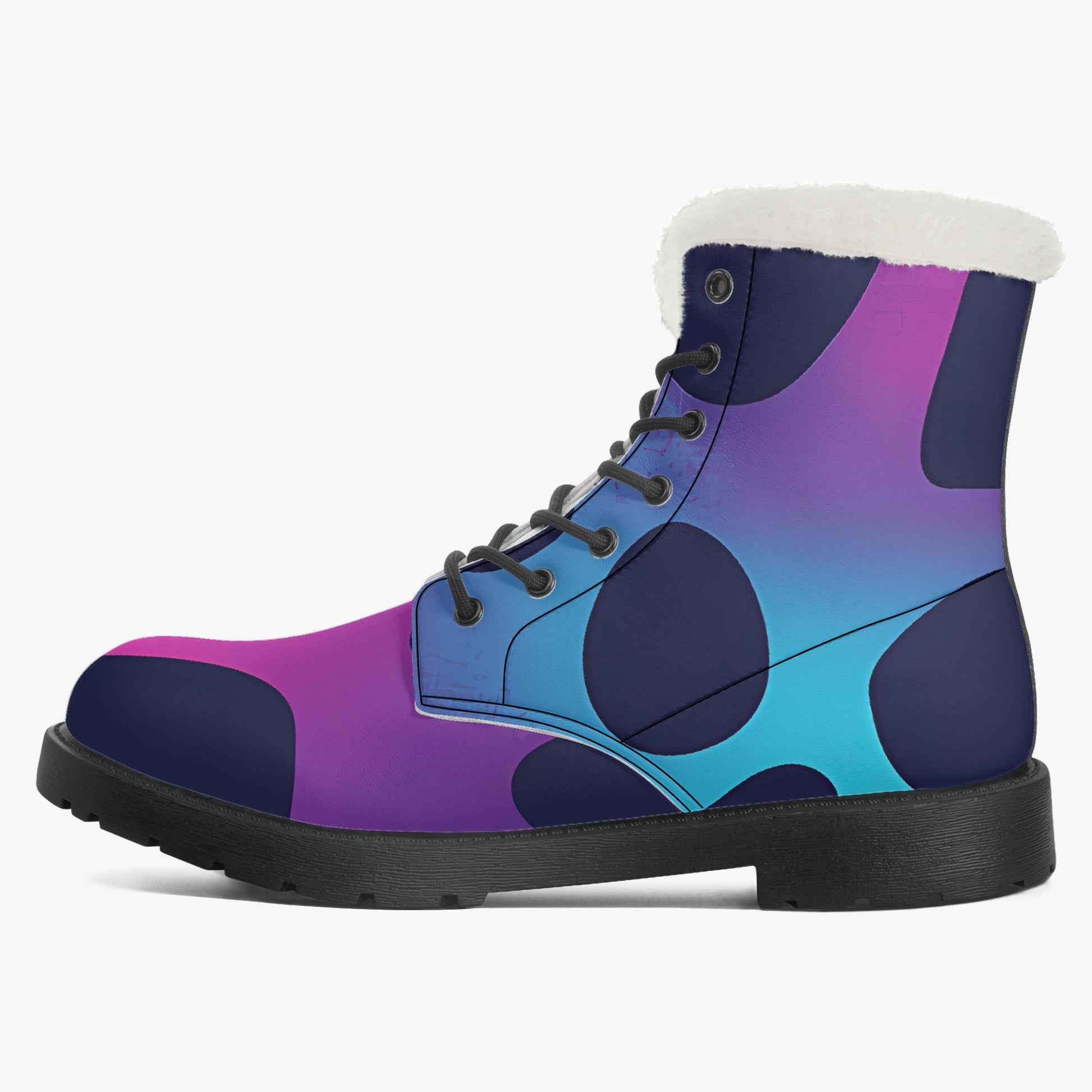 Neon Leopard Faux Fur Leder Boots Boots JLR Design