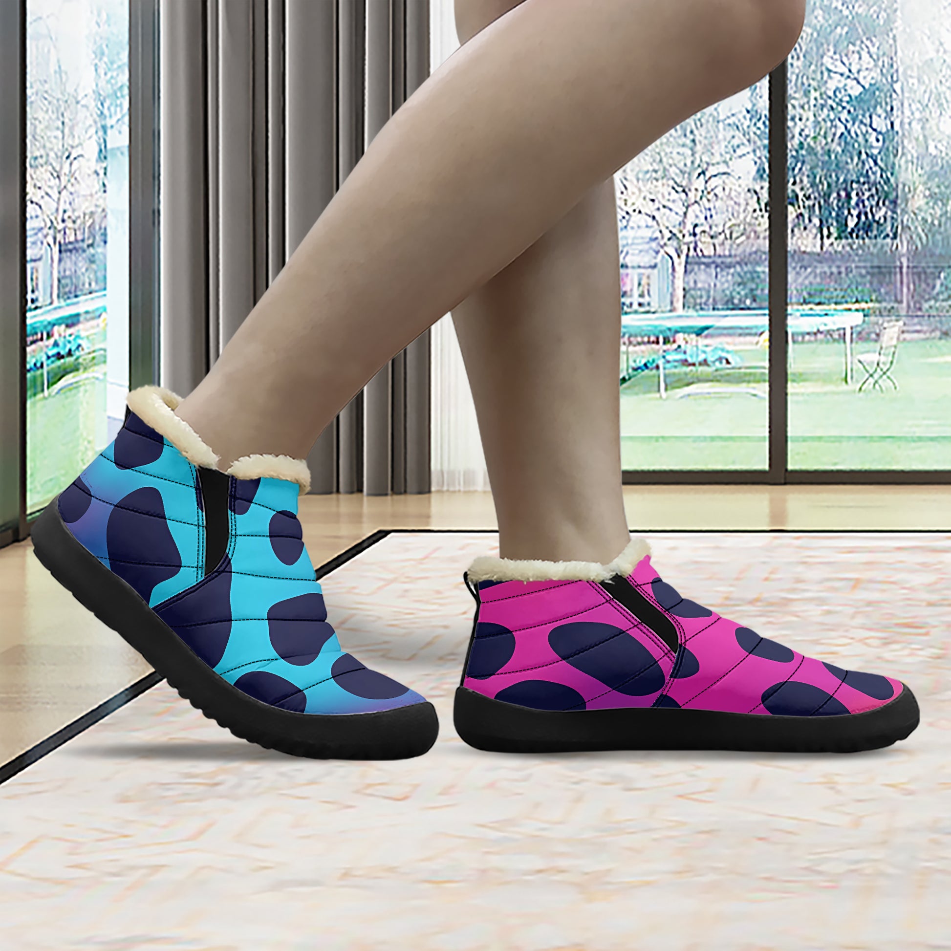 Neon Leopard Faux Fur Slipper Slipper JLR Design