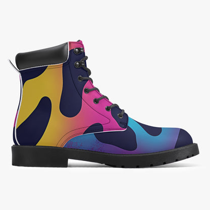 Neon Leopard Leder Boots | Stylische und Warme Winterstiefel Boots JLR Design