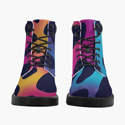 Neon Leopard Leder Boots | Stylische und Warme Winterstiefel Boots JLR Design