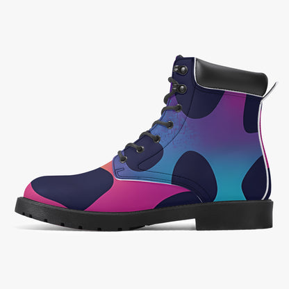 Neon Leopard Leder Boots | Stylische und Warme Winterstiefel Boots JLR Design