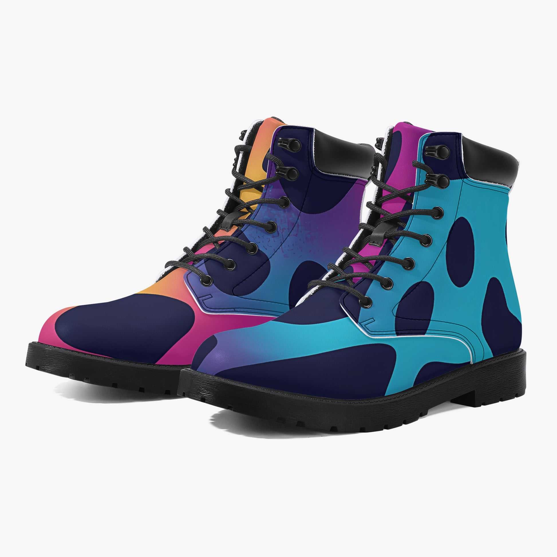Neon Leopard Leder Boots | Stylische und Warme Winterstiefel Boots JLR Design