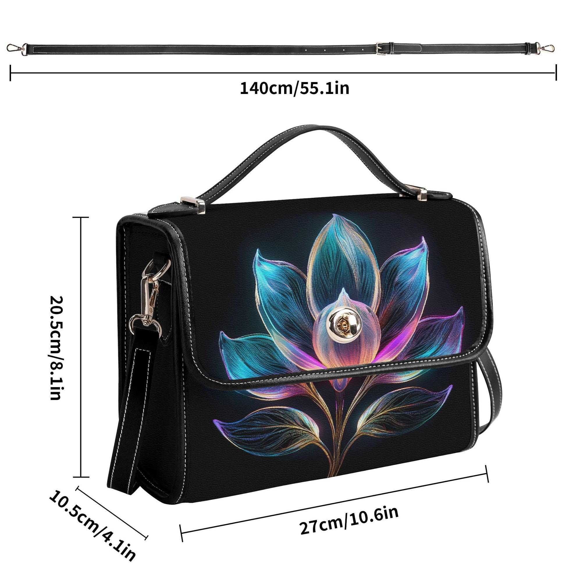 Neon Magnolie Satchel Bag Umhängetasche Umhängetasche JLR Design