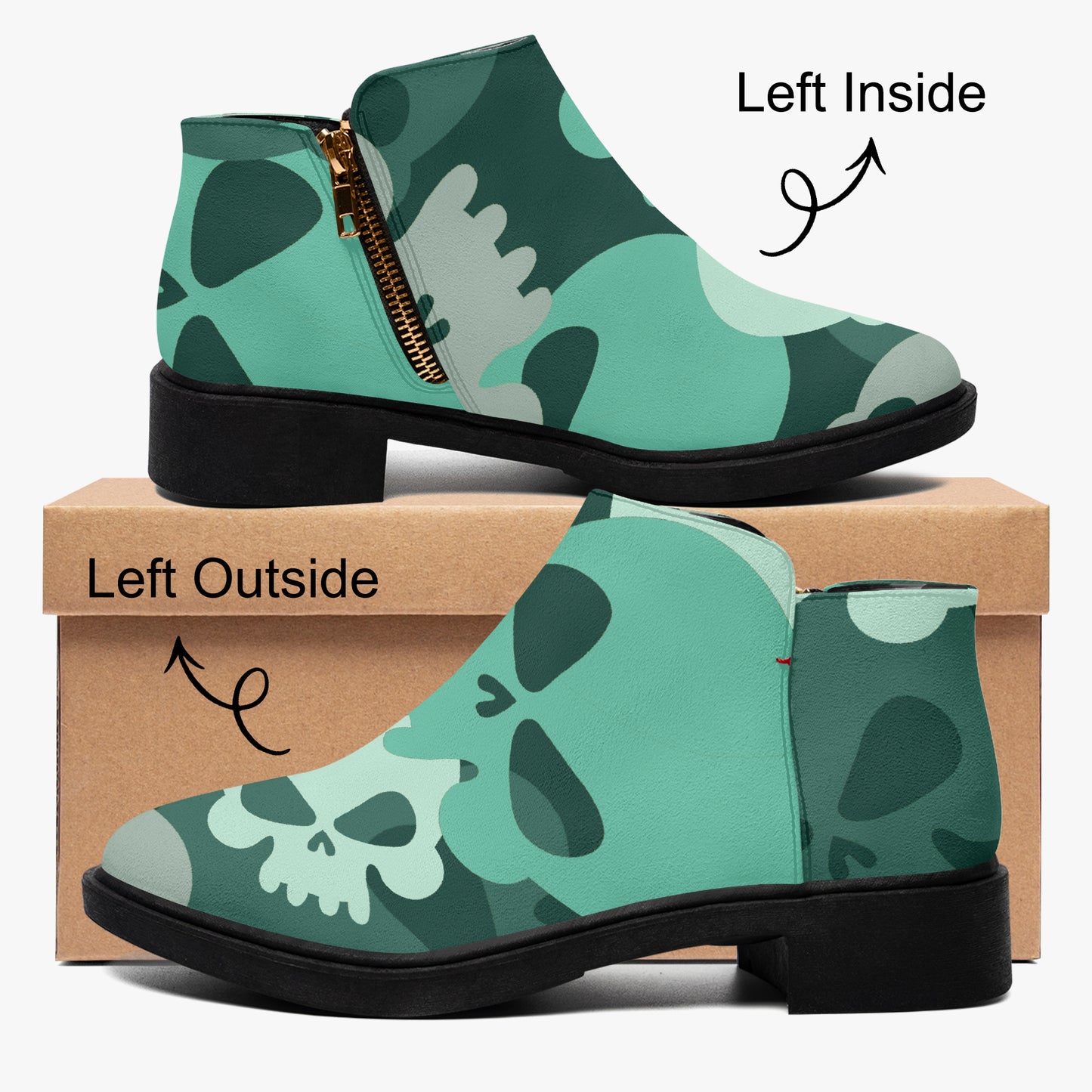 Niagara Skull elegante Reißverschluss-Stiefeletten Stiefeletten JLR Design