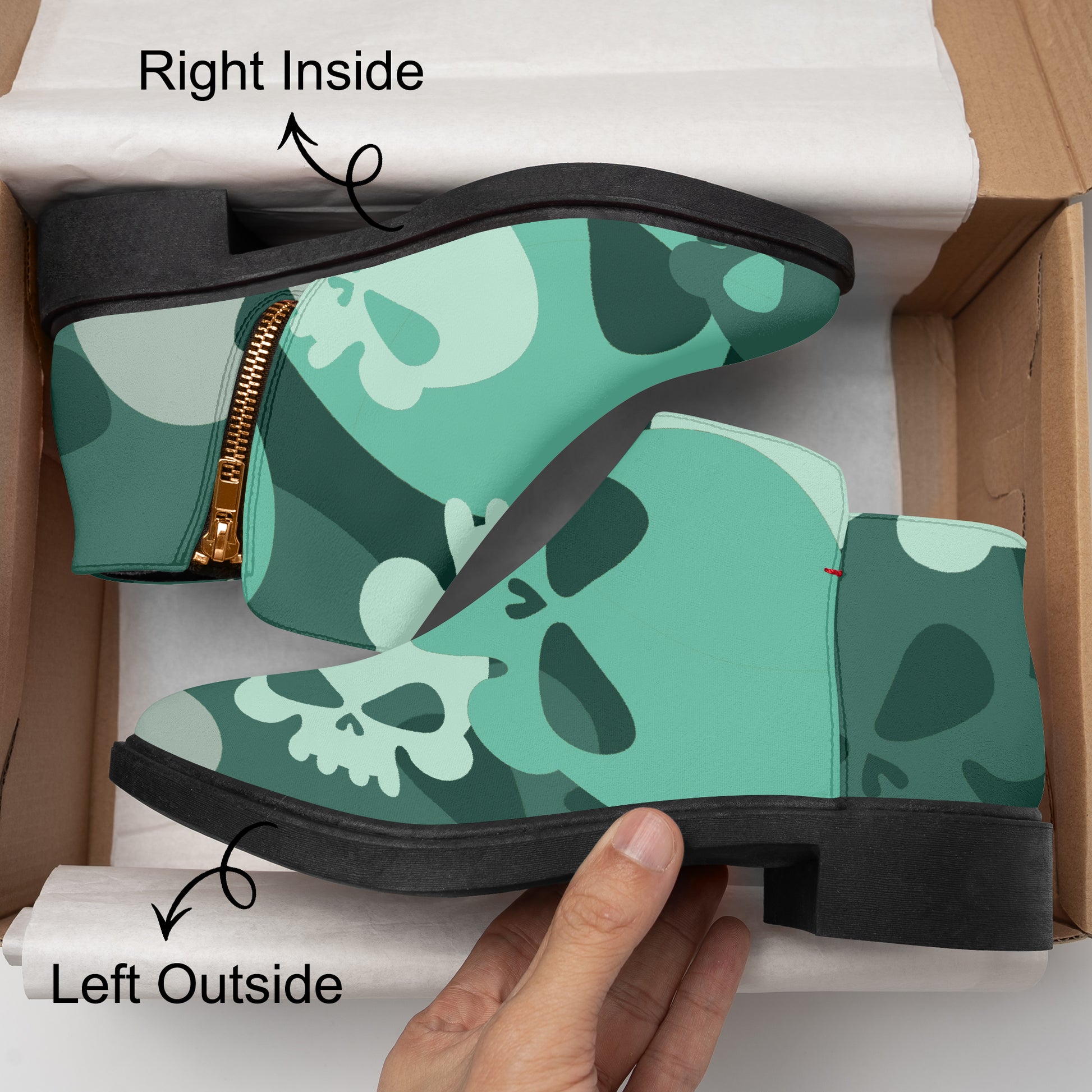 Niagara Skull elegante Reißverschluss-Stiefeletten Stiefeletten JLR Design