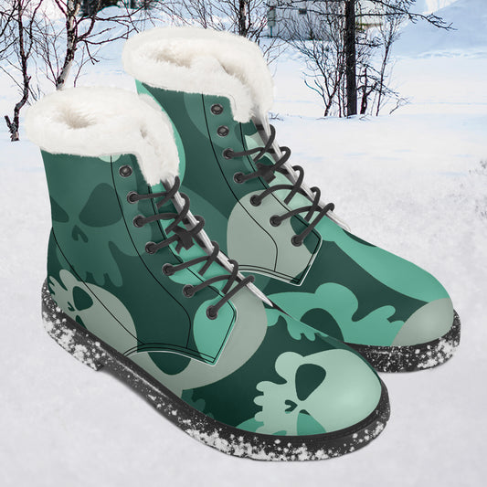 Niagara Skull Faux Fur Leder Boots Boots JLR Design
