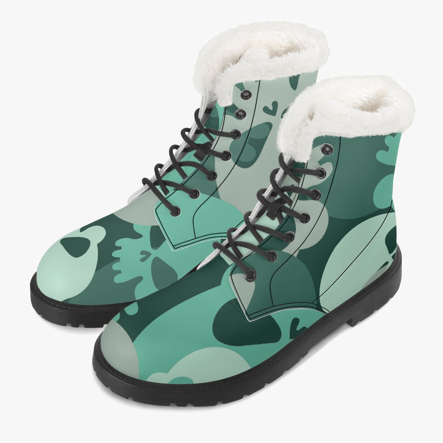 Niagara Skull Faux Fur Leder Boots Boots JLR Design