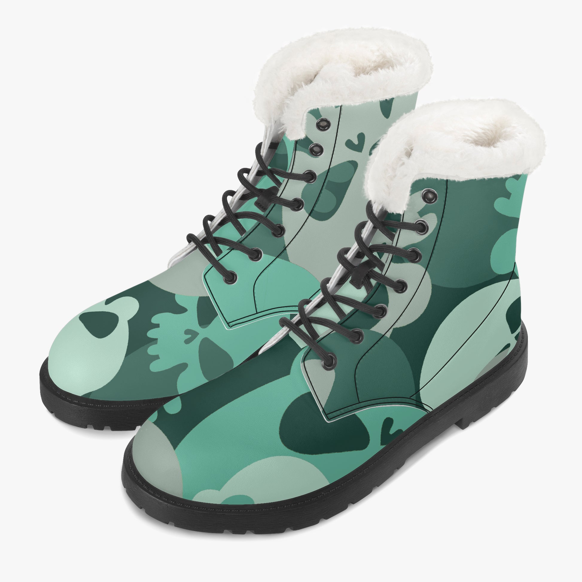 Niagara Skull Faux Fur Leder Boots Boots JLR Design