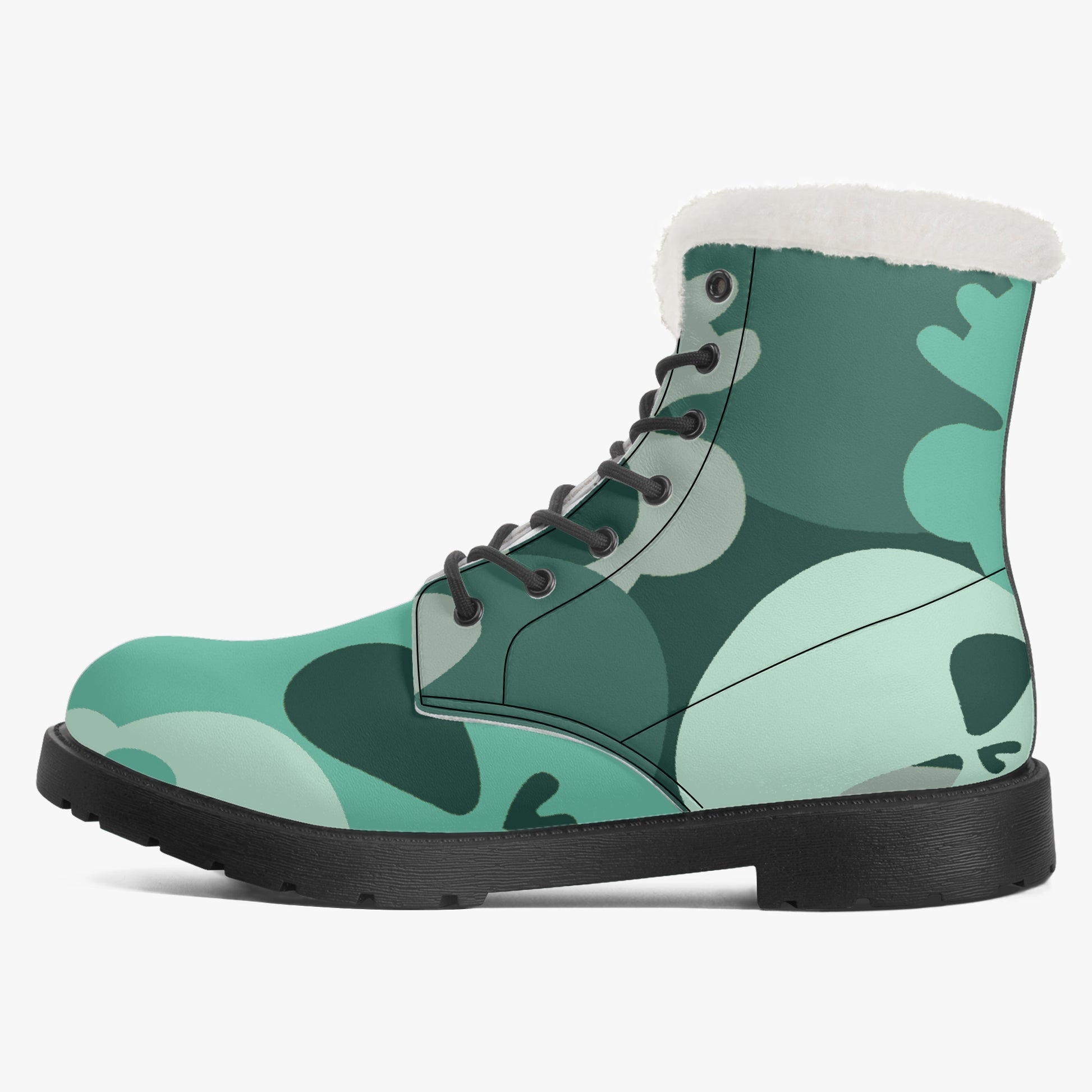 Niagara Skull Faux Fur Leder Boots Boots JLR Design