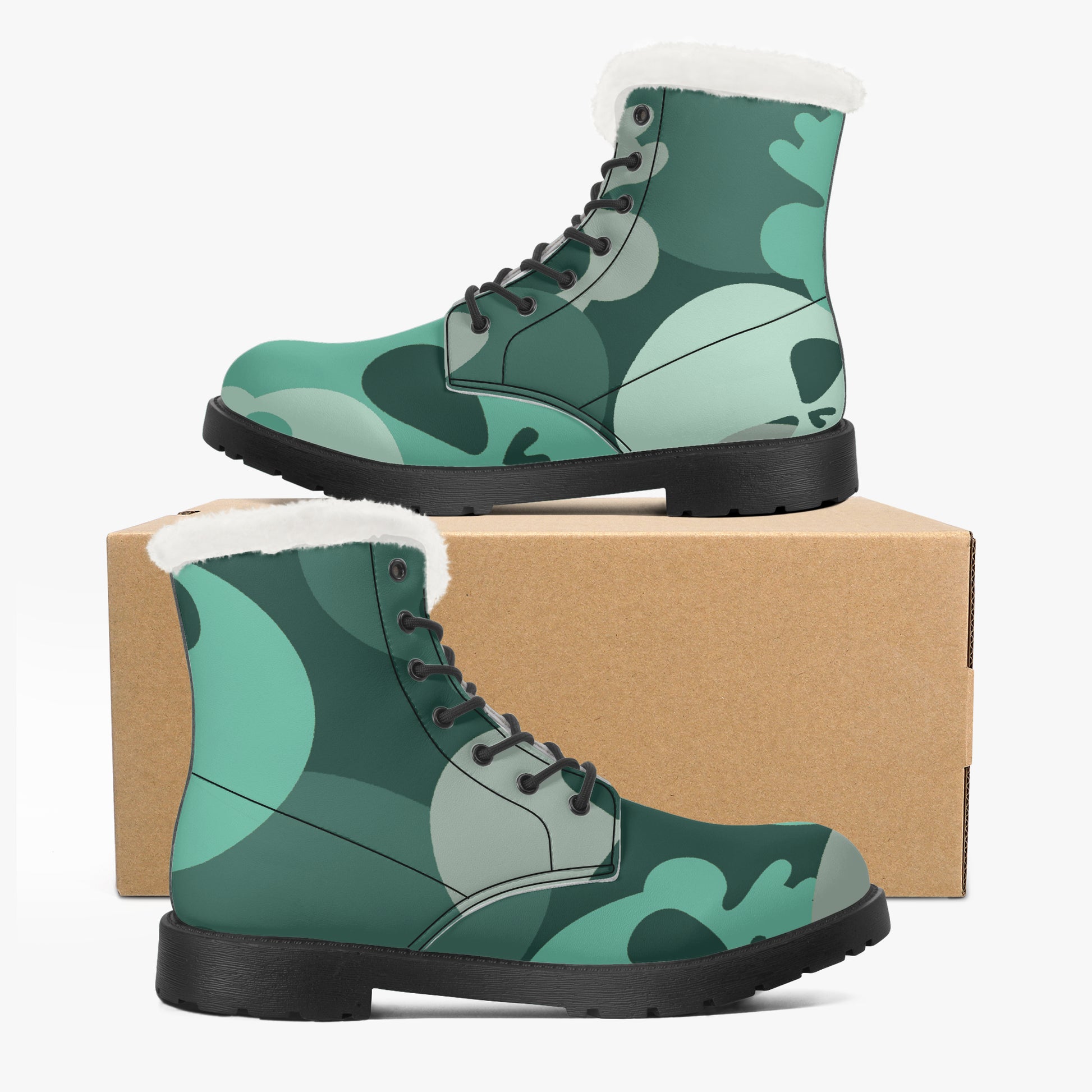 Niagara Skull Faux Fur Leder Boots Boots JLR Design