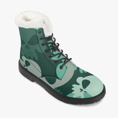 Niagara Skull Faux Fur Leder Boots Boots JLR Design