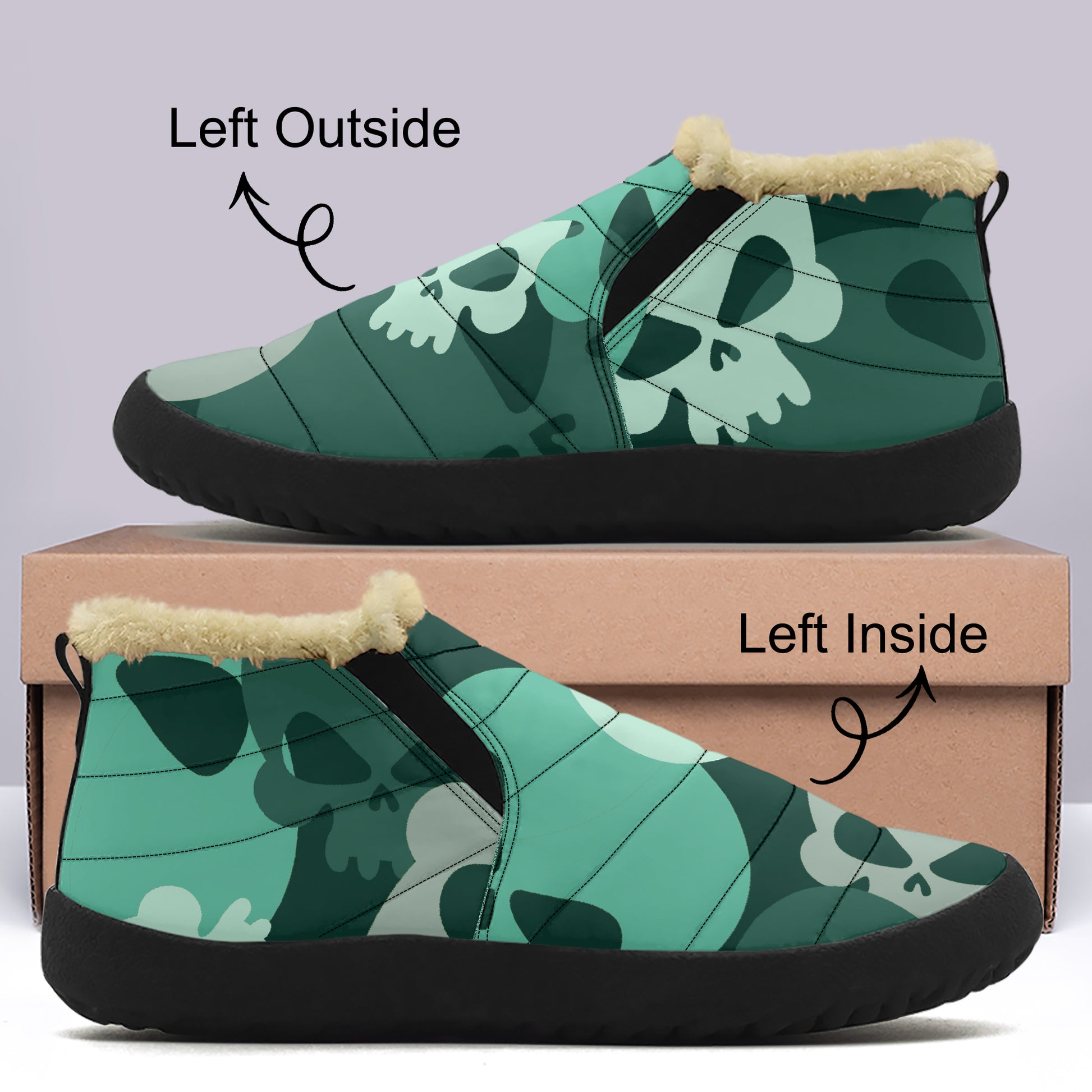 Niagara Skull Faux Fur Slipper Slipper JLR Design