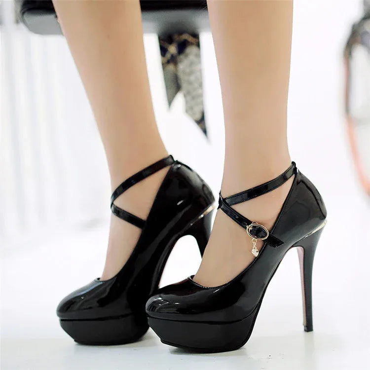 round-toe-plattform-high-heels-im-lack-look-high-heels-jlr-design-78800 - JLR Design