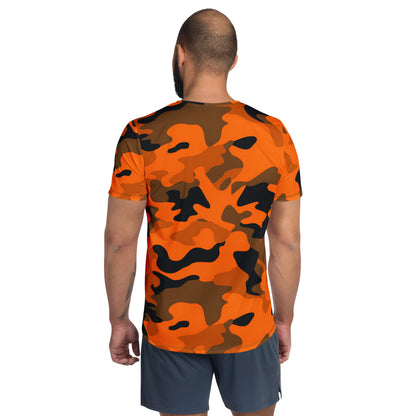 Orange Camouflage v1 Sport-T-Shirt für Herren Sport T-Shirt JLR Design