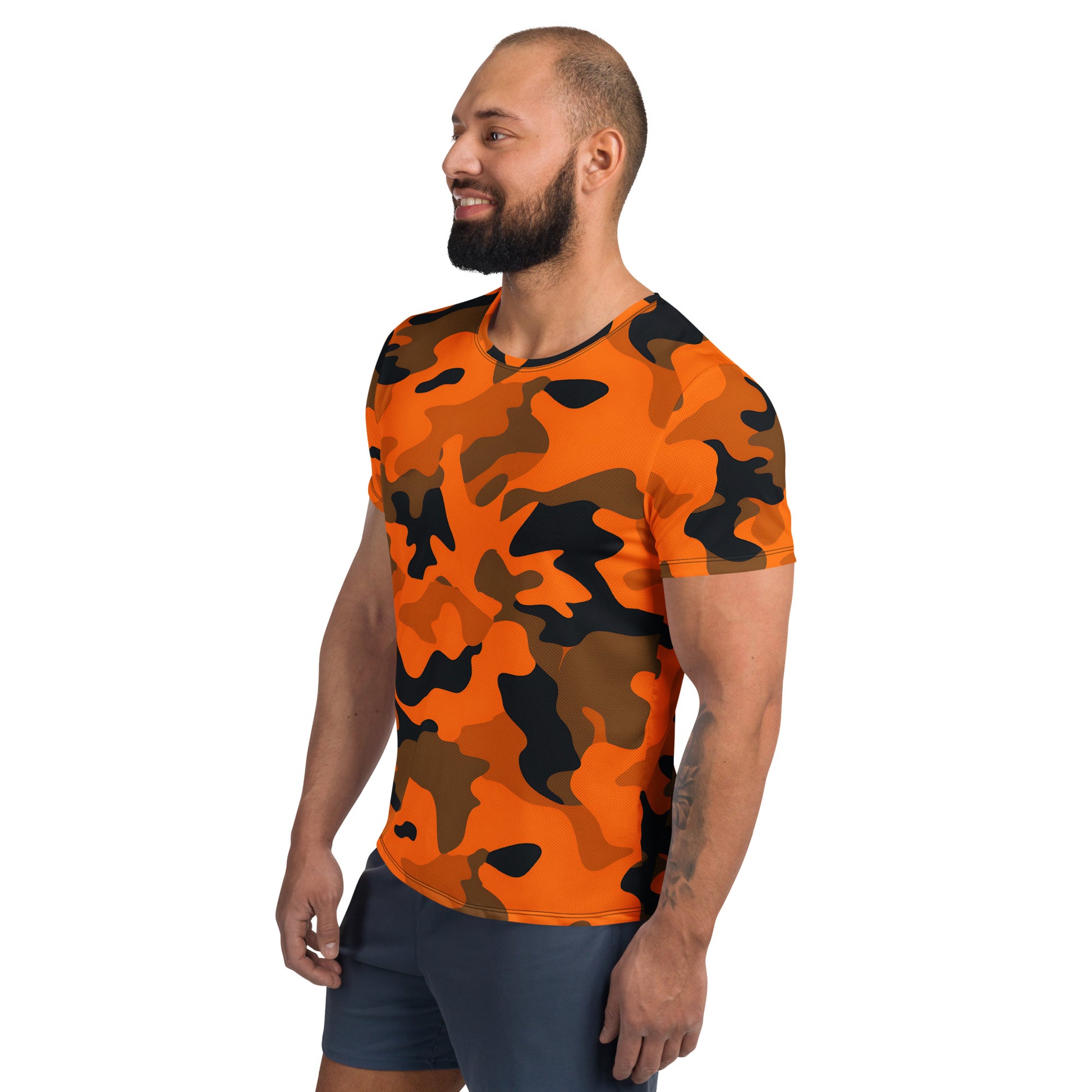 Orange Camouflage v1 Sport-T-Shirt für Herren Sport T-Shirt JLR Design