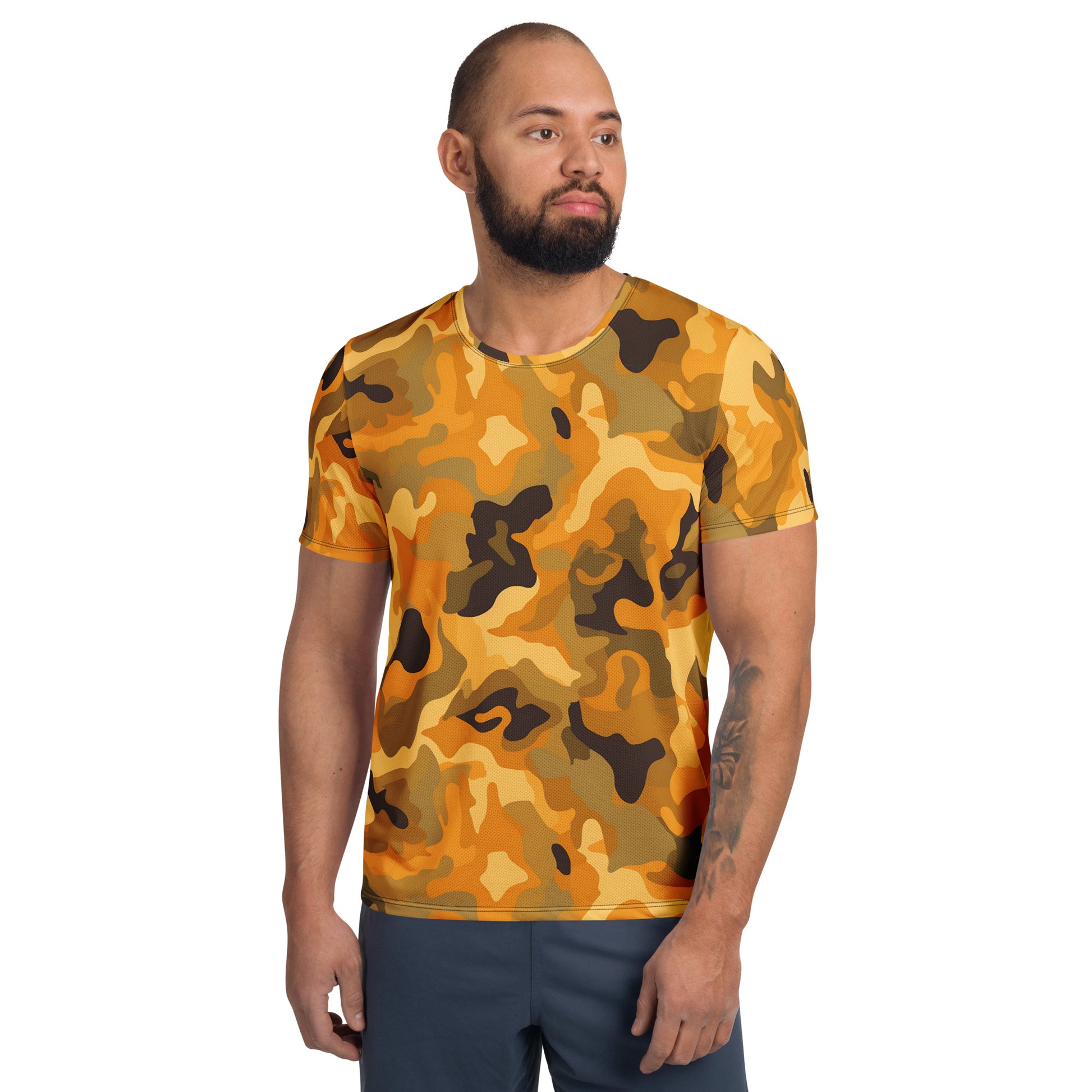 Orange Camouflage v3 Sport-T-Shirt für Herren Sport T-Shirt JLR Design