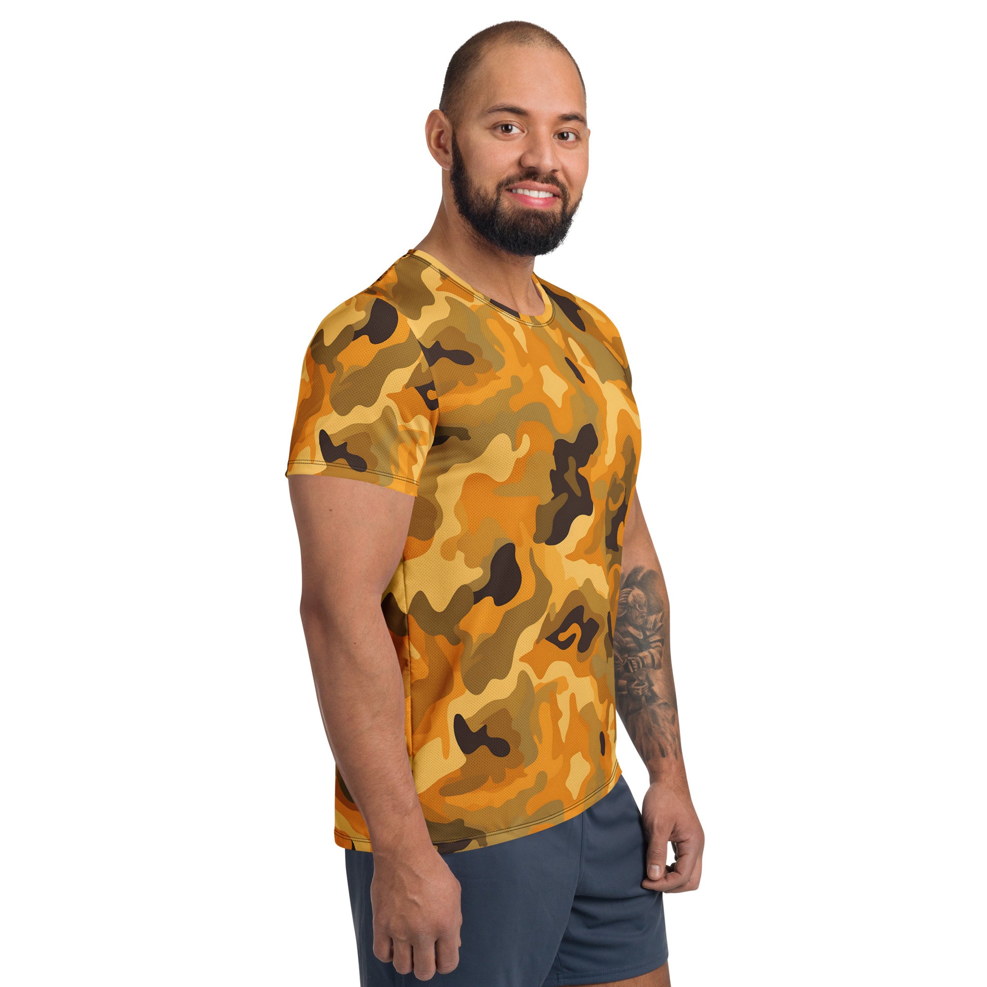 Orange Camouflage v3 Sport-T-Shirt für Herren Sport T-Shirt JLR Design